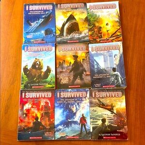 Scholastic 9 books; I Survived Series, young readers grades 3rd-5th